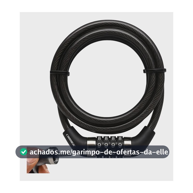 Cadeado Bicicleta Antifurto Trava Com Senha Aço Reforçado Para Bike Moto Corrente Portão Coolmusic Cor Preto