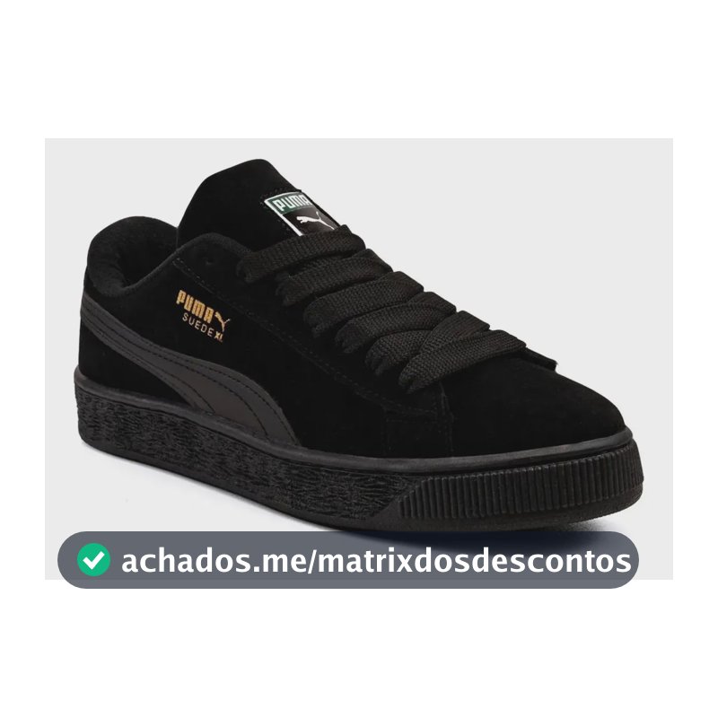 Tênis Puma Suede Xl Skatista Academia Treino Macio Envio Ful Preto 42 Br