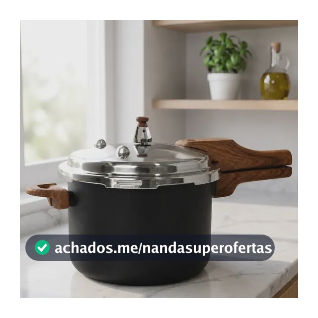 Panela Pressão 4,2l Indução Cerâmica 4 Válvulas Segurança Cor Preto