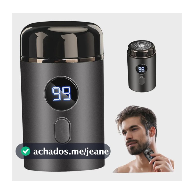 Mini Barbeador Elétrico Masculino Portátil Para Viagem Cor Cinza