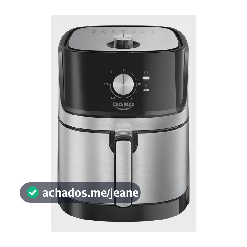 Fritadeira Air Fryer Dako 5 Litros Preto/inox Com Painel Analógico E Potência De 1700w
