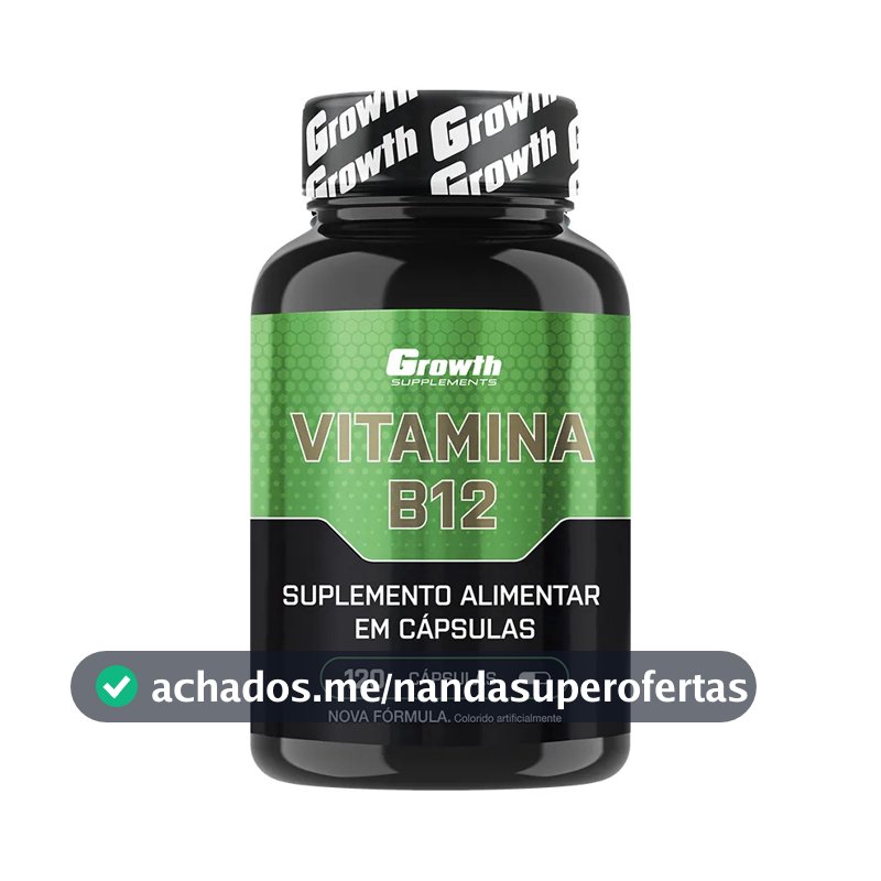 Vitamina B12 Growth Supplements Vitaminas Vit. B12 em cápsula Sem sabor x 100g de 120 un