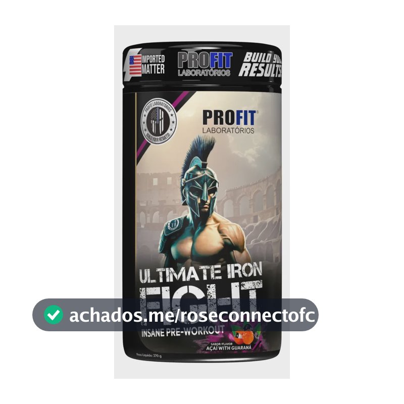 Suplemento em pó Pré Treino Ultimate Iron Fight sabor Açaí com guaraná x 270g - Profit Laboratórios
