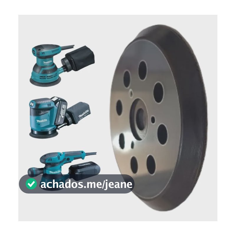 Base Lixadeira Velcro Orbital Para Makita Dewalt 3 Furos