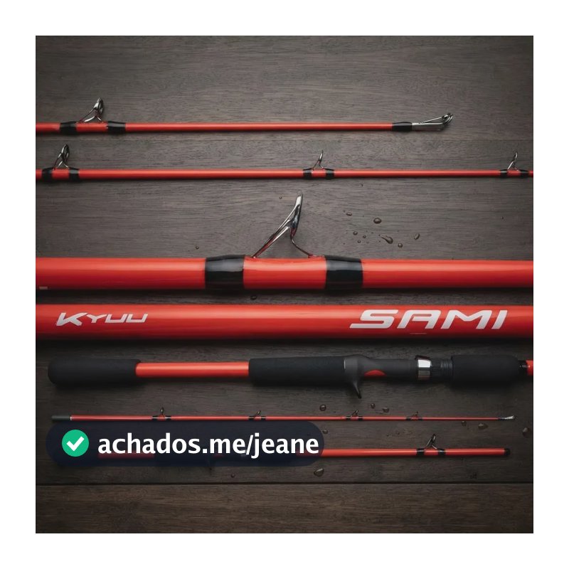 Vara Pesca Carretilha Kyuu Sami 2,10m 15-30Lbs Fibra Vidro Ação Rápida