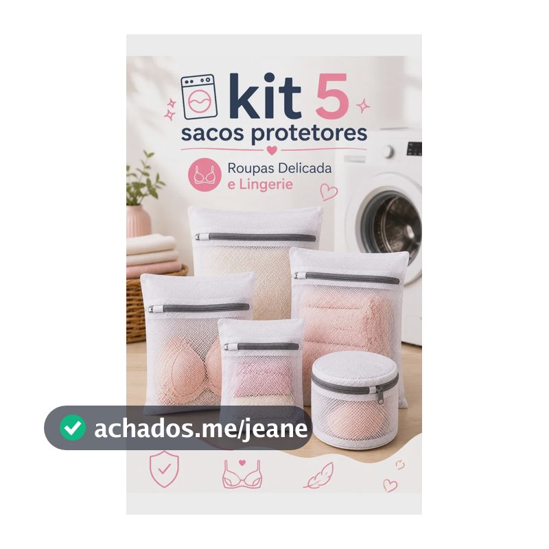 Kit 5 Sacos para Lavar Roupas Delicadas Lavar Roupa Rede Protetora Para Lavar Roupas Delicadas Lingerie Meias Tênis E Roupas Íntimas Saco Protetor Lavanderia Com Zíper Resistente Sansé
