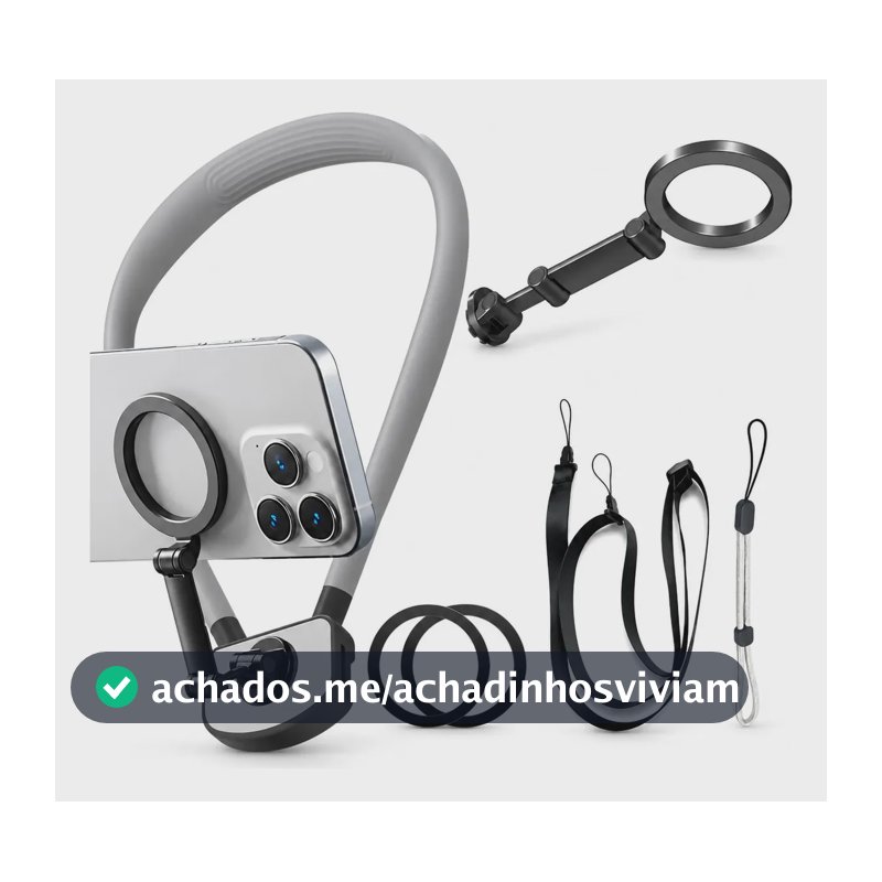 Suporte Celular Suporte Celular Pescoco Suporte Magnetico Celular Suporte de Pescoço Celular Suporte para Vlog Mãos Livres Filmagem Primeira Pessoa Ciclismo Pesca Corrida Gravação Bicicleta