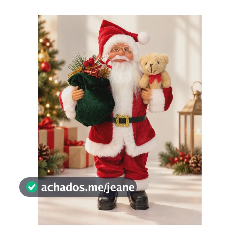 Boneco Papai Noel Natalino Enfeite Especial 30 Cm Decoração Vermelho 127/220v