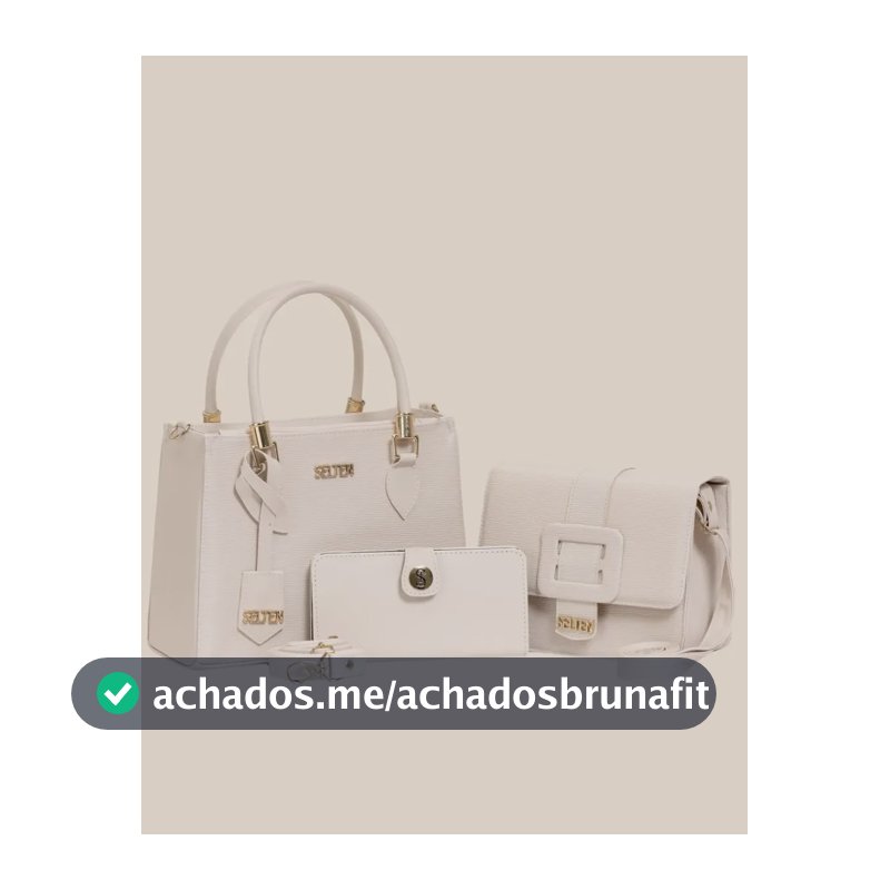Kit Bolsa Feminina 3 Peças Promoção Relâmpago Só Hoje   Creme