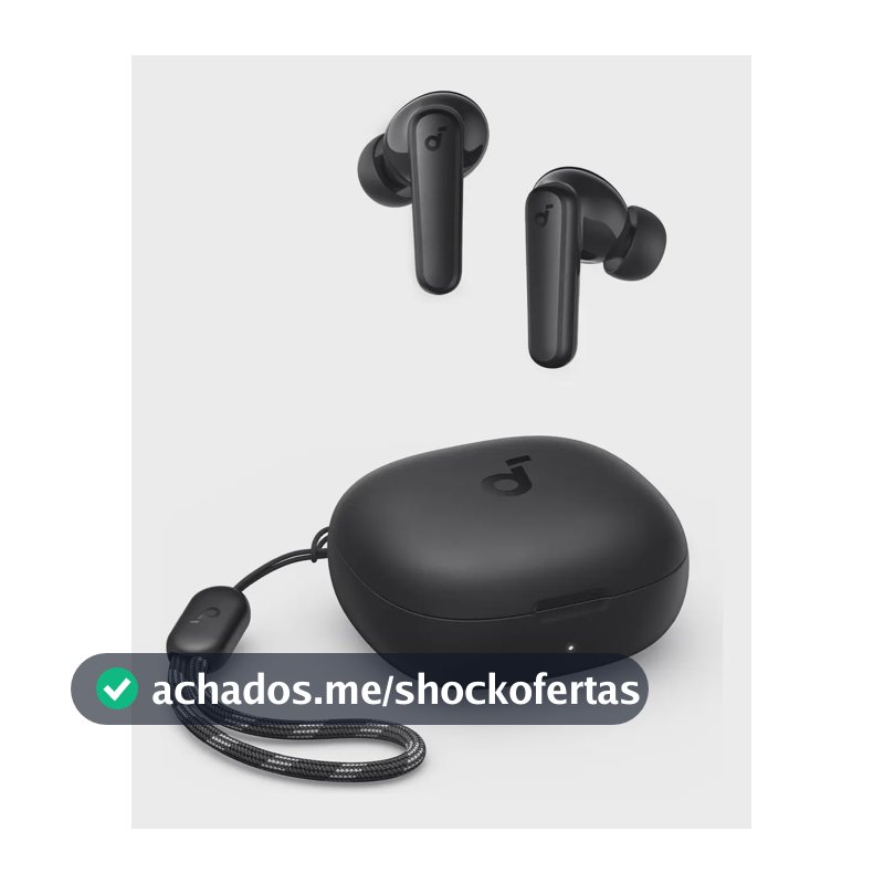 Fone De Ouvido Soundcore by Anker P20i Graves Poderosos e Impactantes Bluetooth 5.3 30H de Reprodução Resistência à Água 2 Mics IA para Chamadas Claras Personalização de Som via App Cor Preto