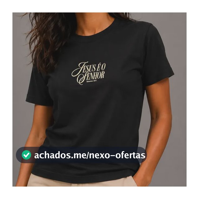 Camiseta Jesus É O Senhor Preto Frase P Estampa Localizada