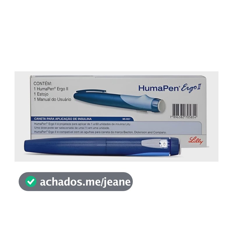 Caneta Aplicadora De Insulina Humapen Ergo 2 Com 1 Unidade Azul