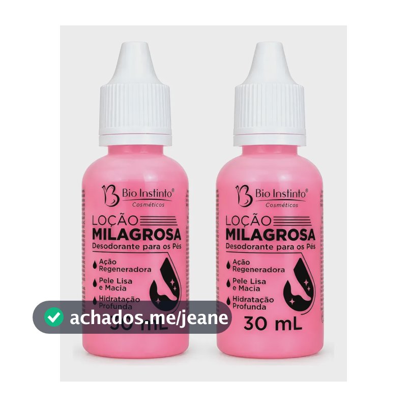 Kit 2 Loção Milagrosa Desodorante Para Pés Bio Instinto 30ml Cânfora