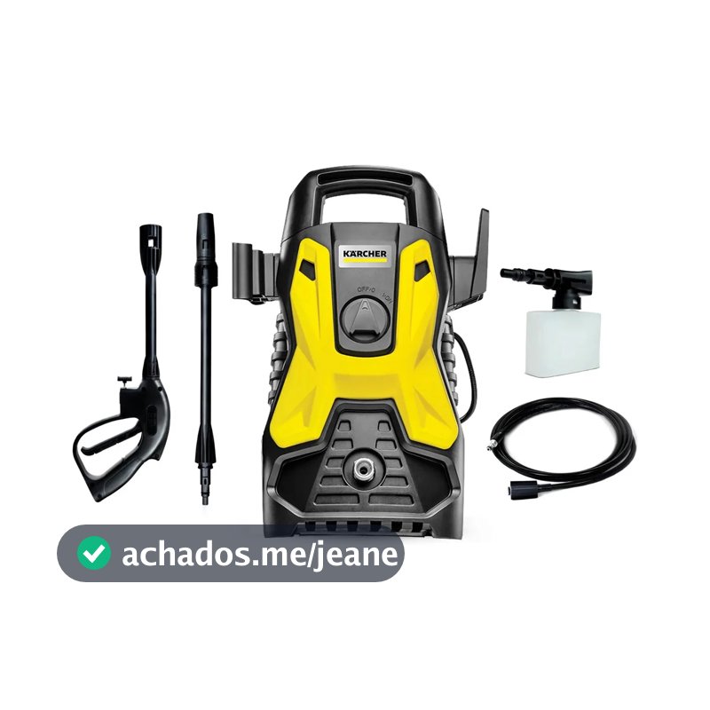 Lavadora De Alta Pressão Kärcher Prática Black 1500 Psi 1400w 300l/h Com Aplicador De Detergente E Lança Regulável