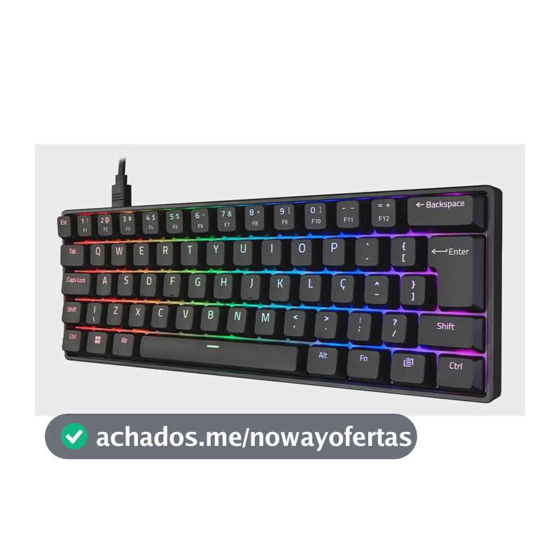 Teclado Mecânico Akko 3061s Preto ABNT2 Switch Rosa RGB