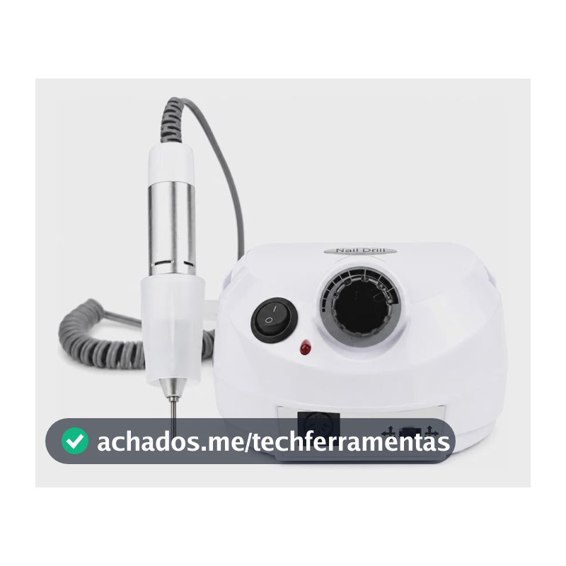 Lixadeira Elétrica Unha Motor Porquinho 50.000rpm Nail Drill Branco 127/220v
