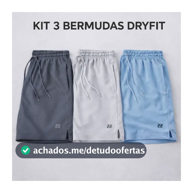 Kit 3 Bermudas Masculinas Dry Fit Academia Shorts Futebol