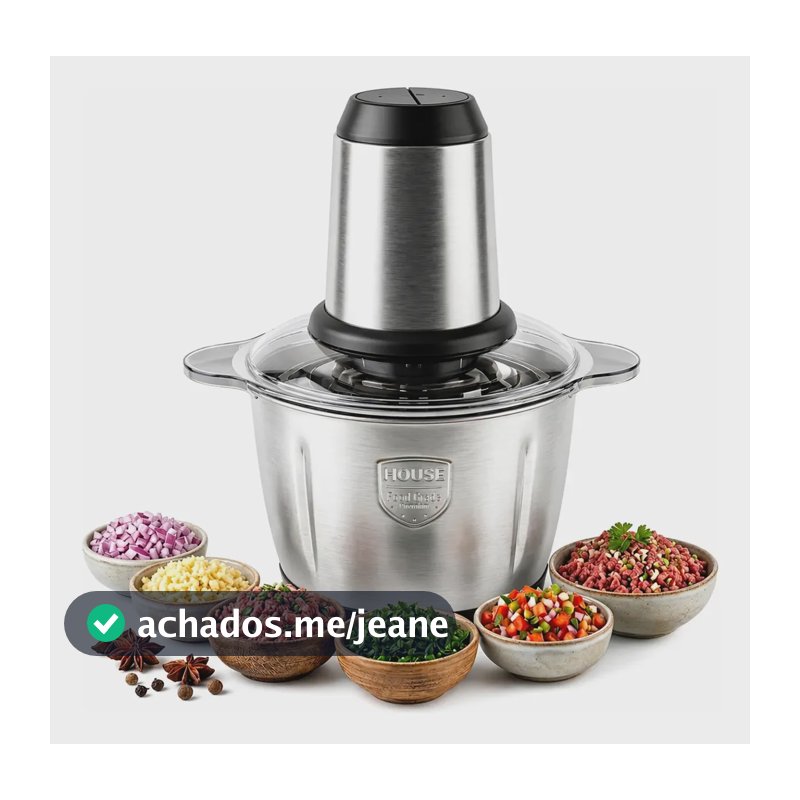 Processador Carnes Legumes Elétrico 2l Triturador Potente Prateado 127v