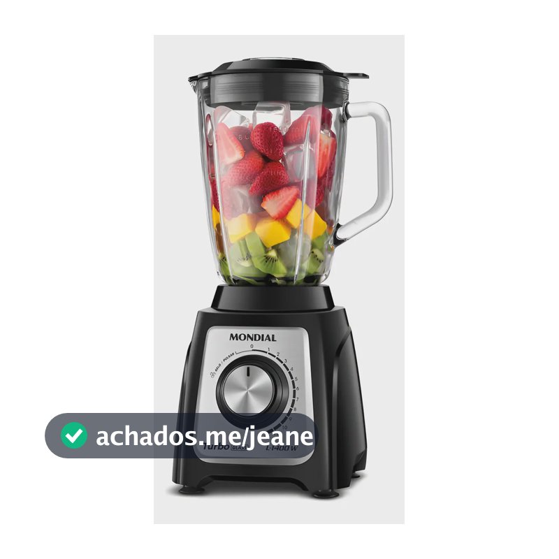 Liquidificador Turbo Glass Jarra de Vidro Mondial 1400W - L-1400 GI