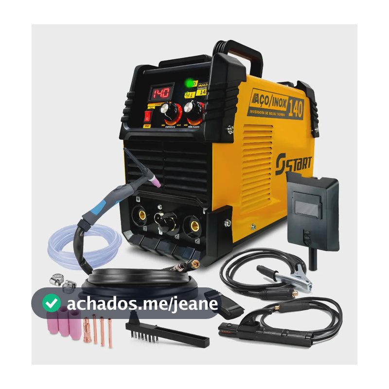 Maquina Inversora De Solda Mma Max Tig Aço Inox 140a Start Amarelo 220v
