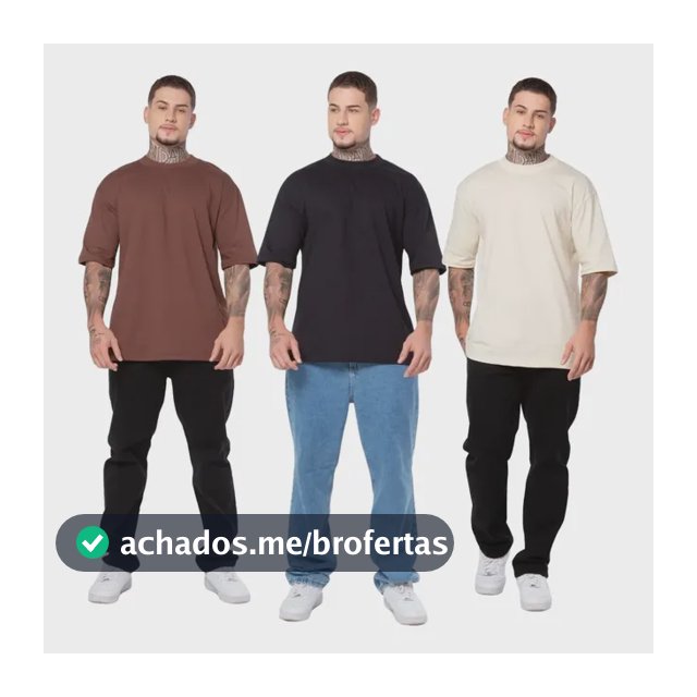 Kit 3 Camiseta Oversized Streetwear Premium Algodão