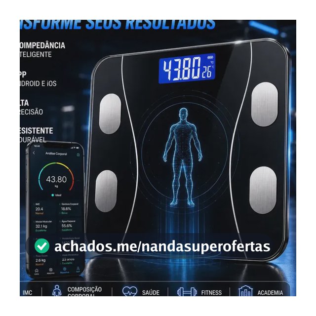 Balança Digital Bioimpedância Smart Bluetooth Inteligente IMC Saúde Peso App Android Academia Banheiro Alta Precisão Megalodonte