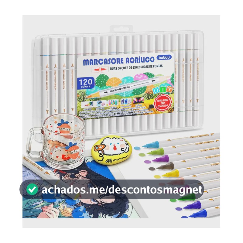 Kit Canetas Marcador Acrílico Permanentes 120 Cores 120 Cores Nova Coleção