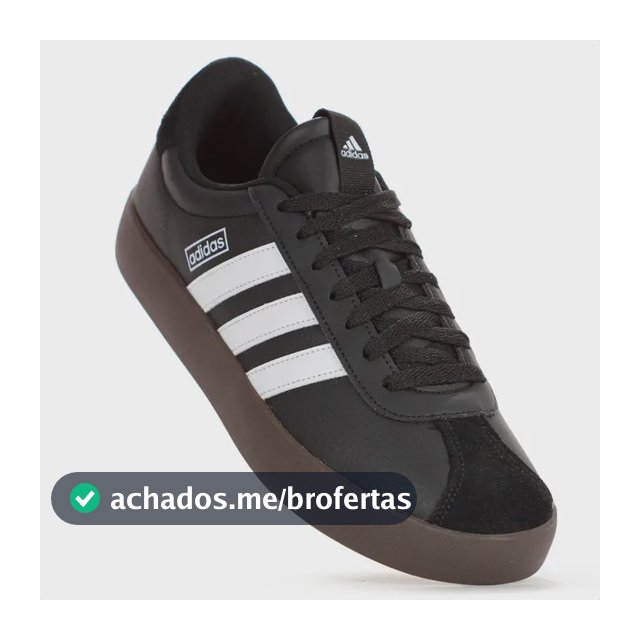 Tênis adidas Vl Court 3.0 Preto Couro Camurça Masculino