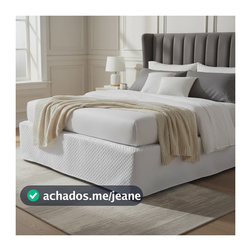 Saia Para Cama Box Casal Padrão Matelada 150 Fios Lisa 1 Pç Branco
