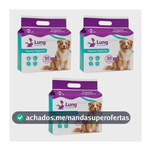 Kit 3 Tapete Higiênico 50x60cm 30un Econômico Cachorro Pet