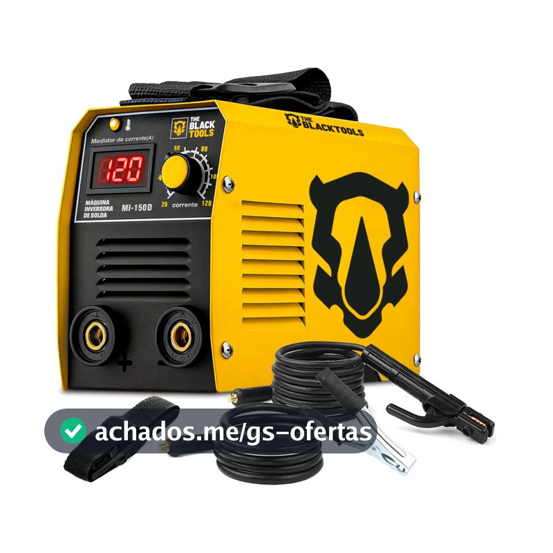 Máquina Inversora De Solda Portatil Mma Eletrodo MI150D 120A The Black Tools
