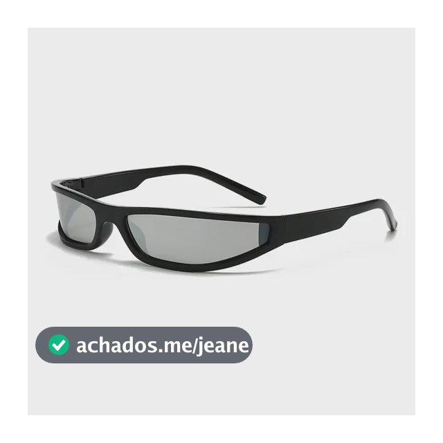 Óculos De Sol Y2k Cyberpunk Uv400 Unissex Black/silver