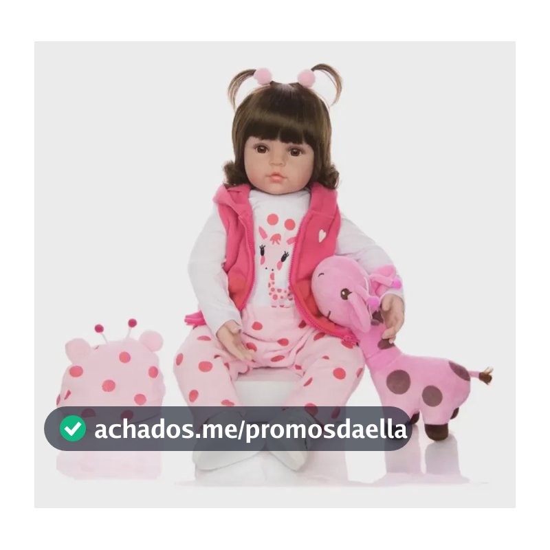 Boneca Bebê Reborn Girafinha Banho Silicone Realista