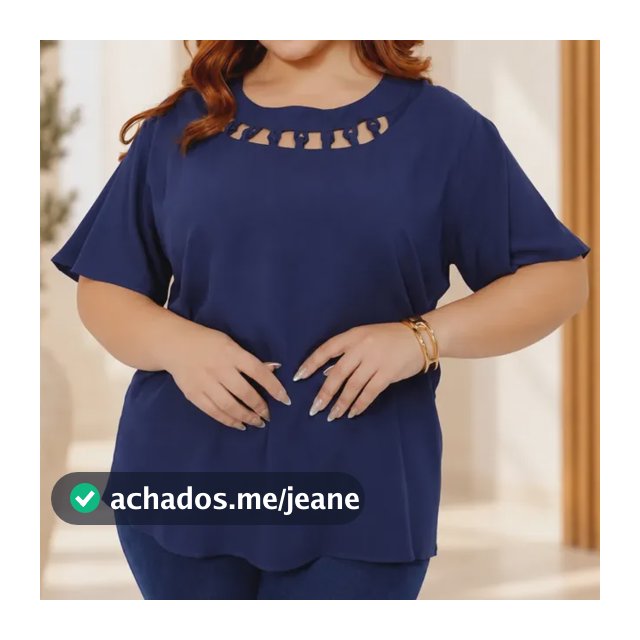 Blusa Plus Size Lisa Manga Curta Casual Clássica