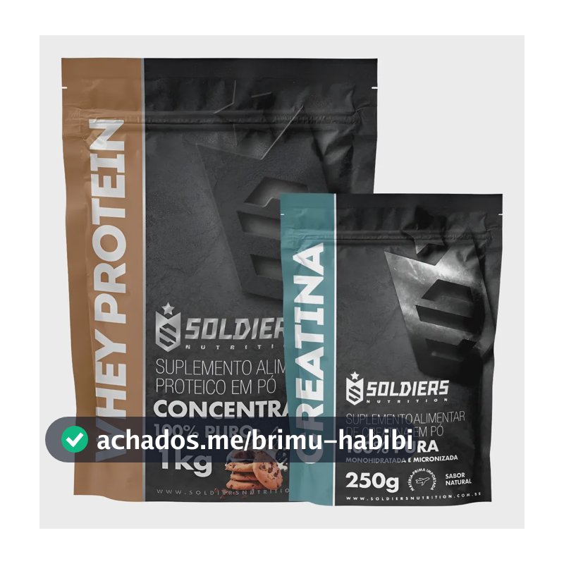 Kit: Whey Protein Concentrado 1kg + Creatina 250g Sabor Cookies