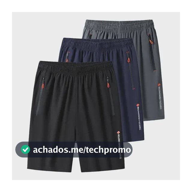 Kit 3 Bermudas Dry Fit De Alto Padrão Para Academia
