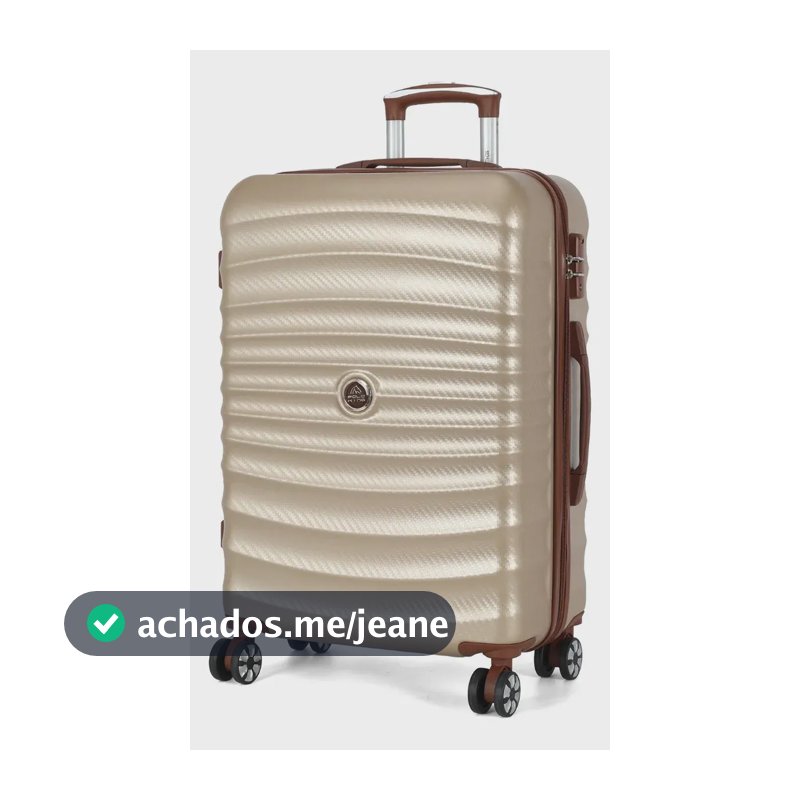 Mala Viagem Polo King Lisa 74x55x39cm Mala Colorado Champanhe Lisa