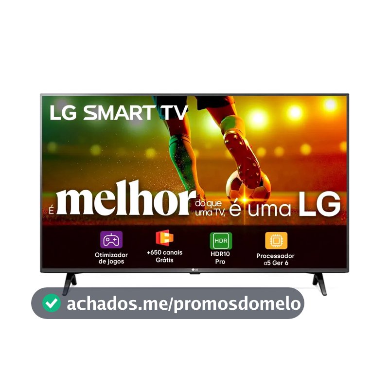 Smart TV LG 43"Full HD, Processador A5 Ger6, AI, Alexa e webOS 23 - 43LR6700PSA