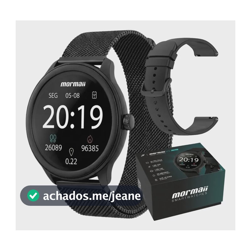 Relógio Smartwatch Mormaii Pulseira Metal Original Premium Preto