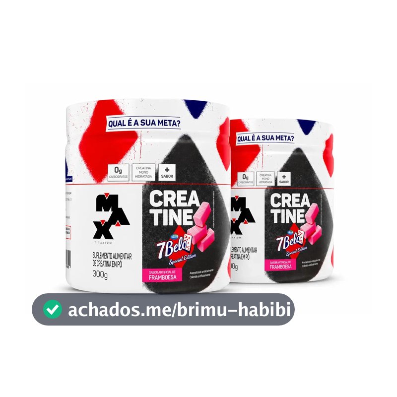 Creatina 7 Belo 300g Creatina Monohidratada Sabor Framboesa Kit 2 Força Energia Alta Performance Treino