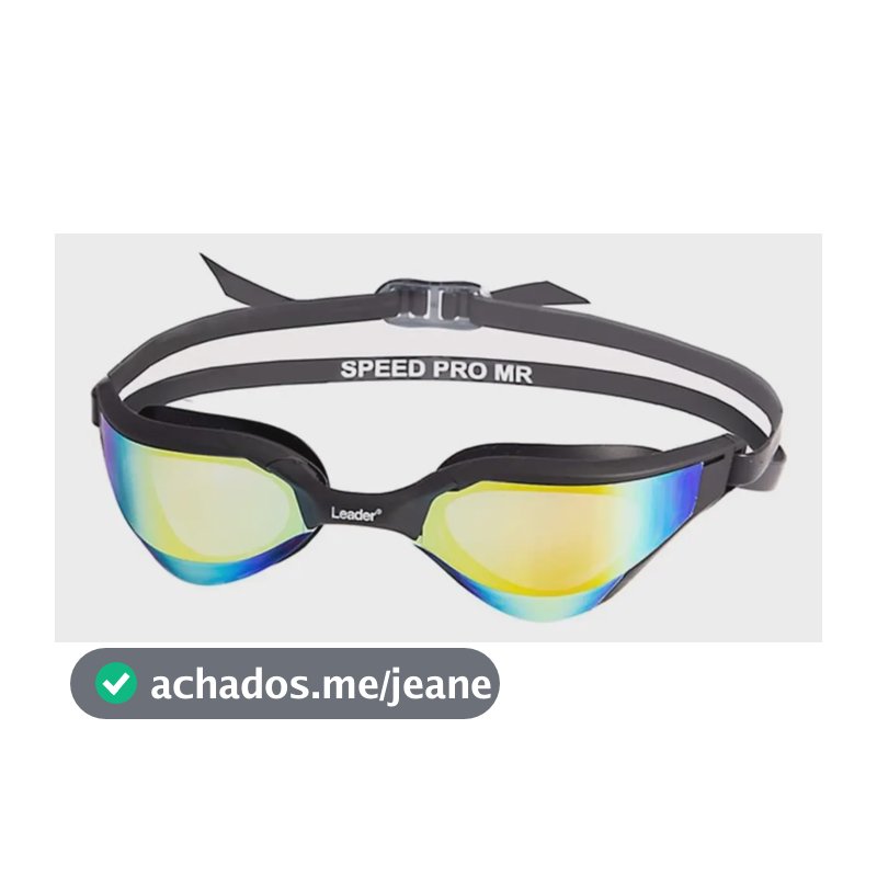 Óculos Natação Espelhado Leader Speed Pro Cor Preto