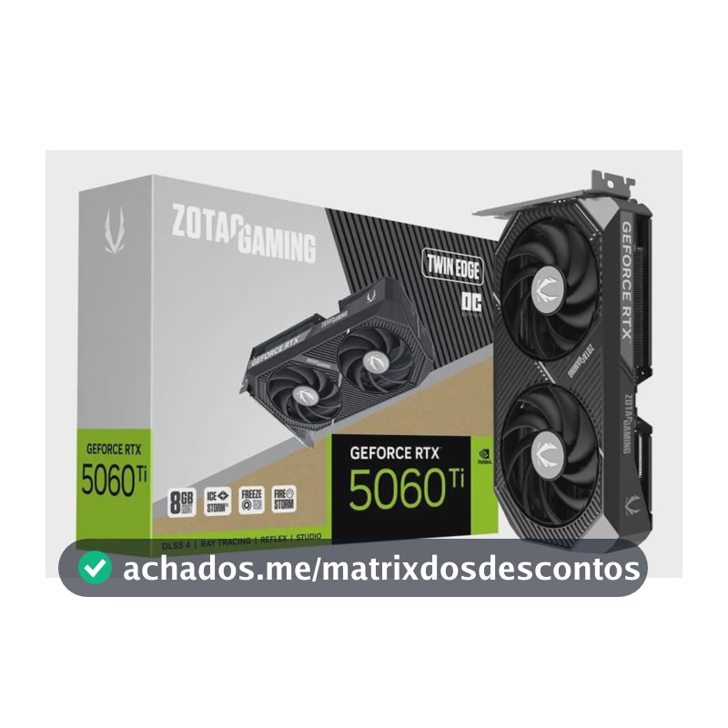 Placa De Video Zotac Rtx 5060 Ti, 8gb, Gddr7, 128-bit