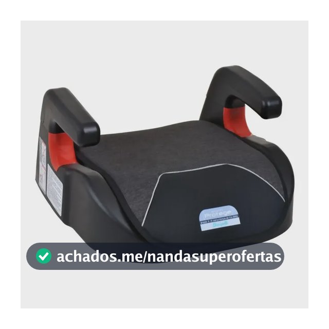 Assento Booster Burigotto Protege para Carro, Preto, de 15 a 36 kg