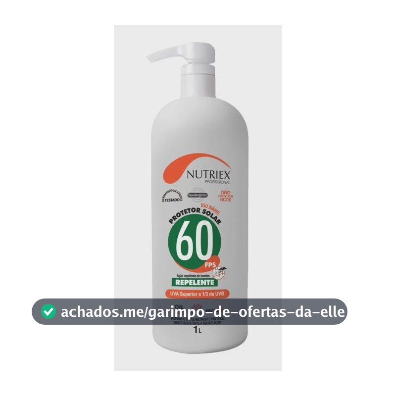 Protetor Solar Fps 60 Com Ação Repelente 1 Litro Nutriex