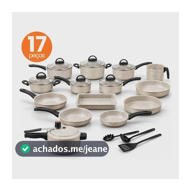 Conjunto Panelas 17 Peças Antiaderente Brinde Panela Pressão
