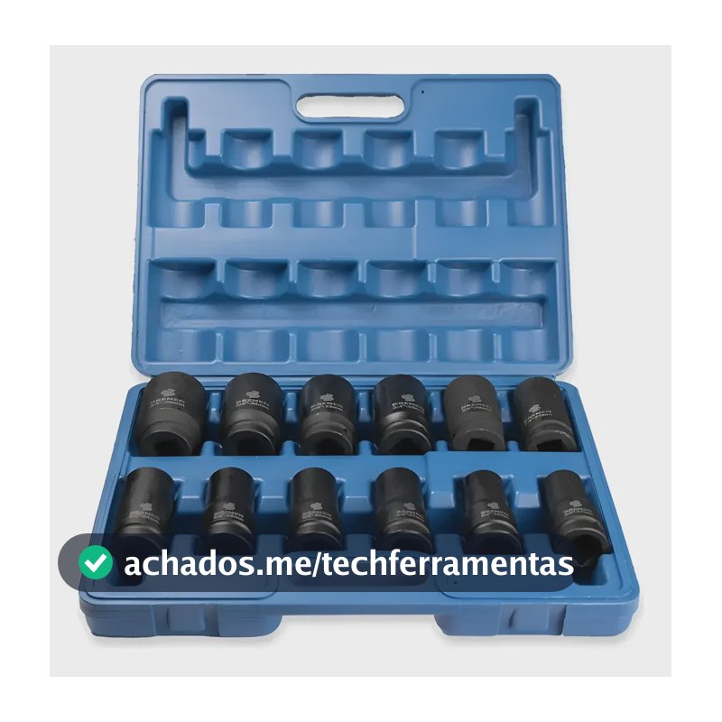 Jogo De Soquete Longo Impacto 3/4 12 Pcs Bremen 9465