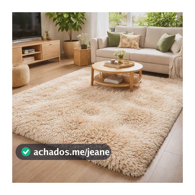 Tapete Felpudo Decorativo 2,00x1,40 Sala Quarto Luxo Cores 2 M 1.4 M Bege Mesclado