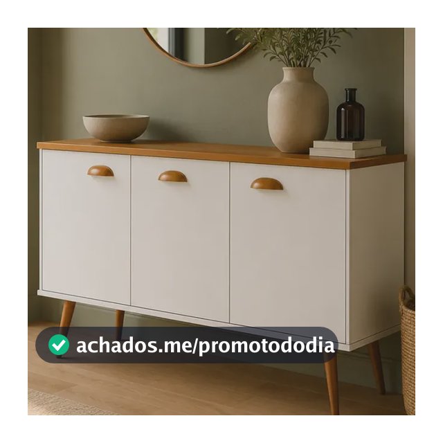 Buffet Aparador 3 Portas Sala Premium De Madeira Branco Branco