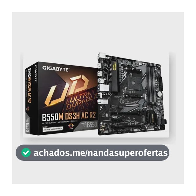 Placa Mae Gigabyte B550m Ds3h Ac R2 Preto