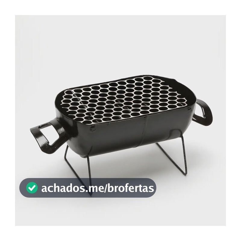 Churrasqueira Móvel A Carvão Portátil para Família, em Aço Inox com Grelha de 22 cm